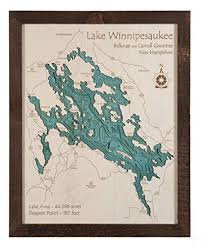 Lake Tapps Pierce County Wa 3d Map 16 X 20 In Brown Rustic Frame Laser Carved Wood Nautical Chart And Topographic Depth Map