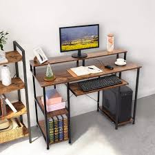 Corner computer desk with hutch it is a corner computer desk. Desk With Shelving Wayfair