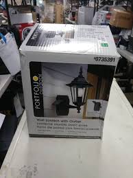 Gfci outlet can ensure you do not experience electric shock in case of breakdown or a problem. Portfolio Gfci 15 75 In H Black Outdoor Wall Light Small House Hold Items And Tools Band Saw Table Saw Air Tools Air Conditioners And Much Much More Equip Bid