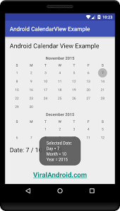 Android Calendarview Example Viral Android Tutorials Examples Ux Ui Design