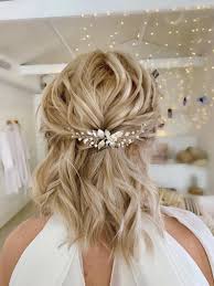 It must be combed perfectly to look slick. Bridal Floral Hair Piece Bridal Silver Hair Pin Wedding Hair Etsy Bridesmaid Hair Pieces Short Wedding Hair Wedding Hair Half
