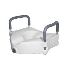Supports up to 400 lb. Drive Medical White Elevated Raised Toilet Seat With Removable Padded Arms Standard Seat Walmart Canada