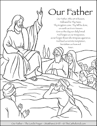 Our Father Prayer Coloring Page Thecatholickid Com Our Father Prayer Prayer For Fathers The Lords Prayer