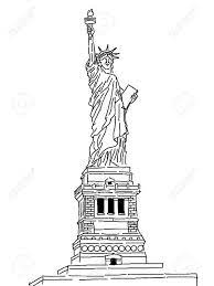 Dessin Statue De La Liberté À New York Banque D'Images et Photos Libres De  Droits. Image 14095577