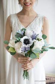 Diameter 9 Hand Tied Blue Astilbe Boho White Paper Etsy Bridal Bouquet Paper Bridal Bouquet Paper Flower Centerpieces Wedding