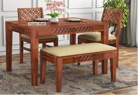 36w x 60l x 30h. 4 Seater Dining Table Set Buy Four Seater Dining Set Online