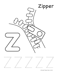 letter z writing and coloring sheet