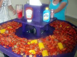 Another Cool Crawfish Table Idea Another Must Buy Crawfish Boil Party Crawfish Party Crawfish Boil