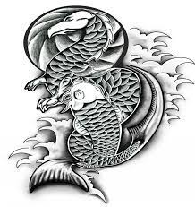 Koi fish tattoo designs black and white sample. Black And White Dragon And Koi Fish Tattoo Design By Dan White Designs Tattooimages Biz