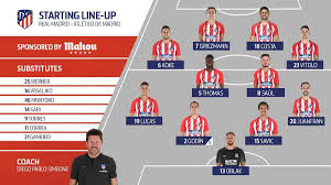 Фаворитом на чемпионство в испании становится мадрид. Real Madrid Vs Atletico Madrid Starting Line Ups