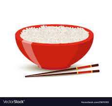 Boiled Rice In Red Bowl Cartoon Style Royalty Free Vector Red Bowl Bowl How To Boil Rice