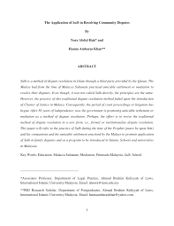 (noun) an example of a dispute is the different positions pe. Pdf The Application Of Sulh In Resolving Community Disputes