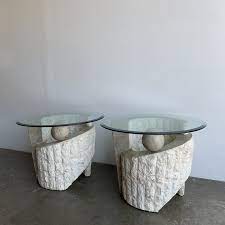 Faura rectangular marble side table. 1980s Mactan Stone Side Tables A Pair Chairish Side Table Natural Stone Kitchen Unusual Furniture