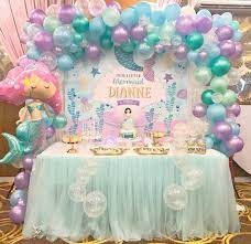 Get ideas for a mermaid cake, mermaid party decorations, mermaid party supplies, invitations, desserts, cake pops, banners and more! Baby Shower Girl Theme Mermaid Center Pieces 70 Trendy Ideas Mermaid Birthday Party Decorations Mermaid Party Decorations Mermaid Birthday Party