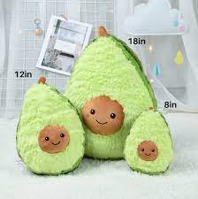 Fluffy Avocado Plushie Fluffy Avocado Plush Pillows Food Plushies Cute Stuffed Animals