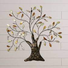 Charlton Home Tree Shell Leaves Sculpture Wall Decor Metal Tree Wall Art Tree Sculpture Art Gallery Wall