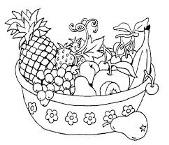 Healthy Fruit Is Located In A Nice Basket Coloring Page Vegetable Coloring Pages Fruit Coloring Pages Free Coloring Pages