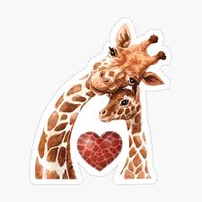 Giraffe Mom Heart Baby Giraffes Lover Photographic Print By Allwellia Redbubble
