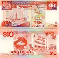Singapore 10 Dollars 1988 Palari Sailship Fish Bank Notes Singapore Currency Design