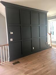 Tv Wall Painted Peppercorn Gray Blue Instead Of Black Home Basement Remodeling Home Remodeling
