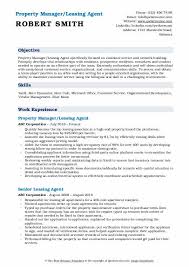 Leasing Agent Resume Samples Qwikresume