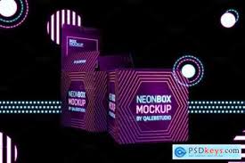 Posted in photoshop » banner & mockup template. Creativemarket Neon Box Mockup 4444638