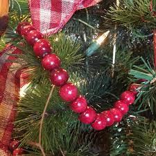 Alonsoo 46 feet 12mm christmas tree beads, artificial pearls beads for christmas tree christmas decorations bead garland(gold, silver, red). Beaded Garland Burgundy Wood Bead 9ft