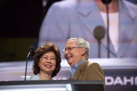 Transportation secretary elaine chao arrives for an event on the south lawn at the white house on july 16, 2020. Elaine Chao And Mitch Mcconnell S Potential Conflict Of Interest Explained Vox