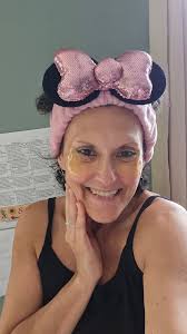 Avon lady selling Disney headbands and eye patches