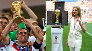 1:1 36cm world cup football trophy resin replica trophies model brazil world cup best soccer fan souvenir gift. 2018 Fifa World Cup News Natalia Vodianova And Philipp Lahm To Accompany The Official Fifa World Cup Original Trophy And Travel Case Designed By Louis Vuitton At The Fifa World