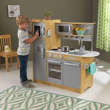 Wooden Kitchen Play Set Wood Sturdy Construction Kids Pretend Cooking Toy Gift Kidkraft Uptown Kitchen Kids Play Kitchen Play Kitchen Sets
