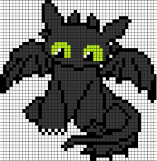 Toothless Pixel Art Perler Beads How Train Your Dragon Perler Bead Patterns