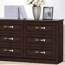 On top of that, dark brown dressers are typically made from wood or metal which are both durable materials so you'll have a dresser that should last you a long you're currently shopping dressers & chests filtered by color: Baxton Studio Colburn 6 Drawer Dark Brown Wood Dresser 28862 6488 Hd The Home Depot