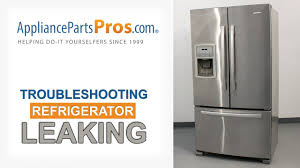 Some leaks could be plumbing issues. Refrigerator Leaking Water Top 8 Reasons Fixes Kenmore Whirlpool Frigidaire Ge More Youtube