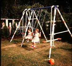 Image result for yellow and brown 1950s swingset
