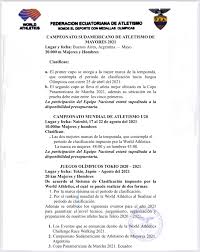 La marcha atletica y su historia. Fed Ecuat Atletismo On Twitter Atletismoecuador Criterios De Seleccion Del Area De Marcha Atletica Para El Ano 2021 Aprobada Por La Comision Tecnica De La Fea Y Puesta A Consideracion Y Socializada Por