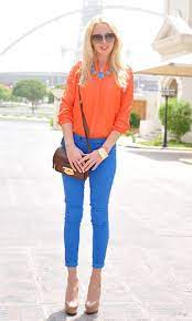 Blue And Orange Combination Summer Fashion Fashion Casual Fashion