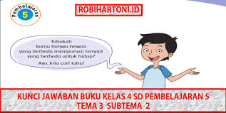 Pada kelas 2 sd/mi dengan pembahasan lengkap didalamnya. Kunci Jawaban Buku Kelas 4 Sd Pembelajaran 5 Tema 3 Subtema 2 Robihartoni