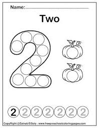 Number 2 Two Do A Dot Marker Activity Dot Marker Activities Preschool Coloring Pages Dot Markers