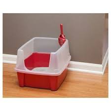 Iris Open Top Cat Litter Box Red Cat Litter Box Cat Pet Supplies Cat Litter