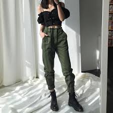 Black And White Cargo Pants Womens High Waisted Cargo Trousers Cargo Pants Women Fashion Pants Fashion