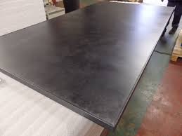 176 Dark Patina Table Top Edge Trim Clear Lacquered Steel Sheet Metal Steel Table Table Top Design