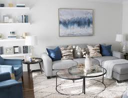 Our Living Room Design Solution For This Bloor West Village Home Was To Pair Warm Golds Against Living Room Decor Gray Blue Living Room Decor Gold Living Room