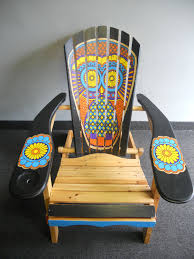 Untitled One Of 21 Beautiful Muskoka Chairs Painted By Local Artists Up For Auction In June 2013 Www Smcf C Painted Chairs Hand Painted Chairs Muskoka Chair