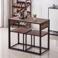 Functional and space saving features a leaf extension. Wood Dining Table Set For 2 Contemporary Simple Kitchen Dining Room Table With Chairs Set Space Saving Kitchen Breakfast Nook Dining Set Small Dining Table Set For Kitchen Apartment Cafeteria A162 Walmart Com