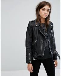 Shop Deals For All Saints Vintage Leather Balfern Biker Jacket Black