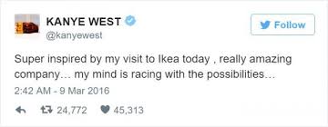 Ikea Rejects Kanye S Offer To Design Furniture For Them So The Internet Trolls Kanye Instead Kanye West Quotes Funny Kanye West Quotes Kanye