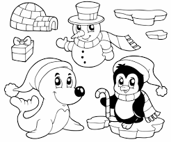 Kostenlose Malvorlage Schneemänner Schneemann Robbe Und