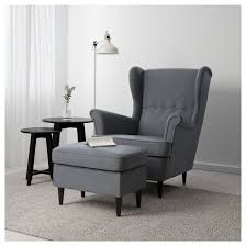 Strandmon Nordvalla Dark Grey Footstool Ikea In 2020 Comfy Chairs Yellow Living Room Yellow Chair
