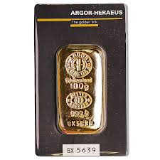 Buy Gold Cast Bars From Argor Heraeus 100 G Swiss Made